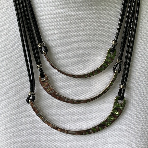 Triple Layered Lanyard & Silver Scythe Necklace - Picture 2 of 3